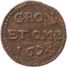 Groningen provincie Duit 1674