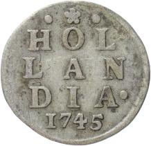 Holland Dubbele wapenstuiver 1745