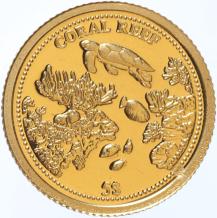 Nauru 5 Dollars Coral Reef proof