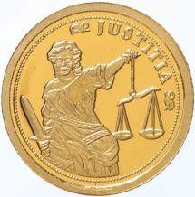 Ivory Coast 100 Francs gold 2007 Justitia proof