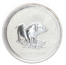 Australië Lunar 1 Varken 2007 1 ounce silver