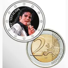 2 Euro munt kleur Michael Jackson