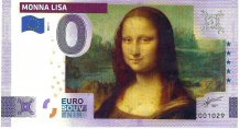0 Euro biljet kleur Monna Lisa 2026