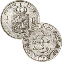 Nederlands Indië 1/4 gulden 1909