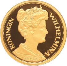 Replica 5 Gulden goud 1912 in Verguld Zilver