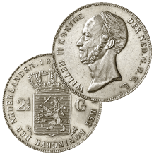 Nederland 2,5 gulden zilver Willem II