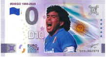 0 Euro biljet Italië 2026 - #Diego 1960-2020 KLEUR
