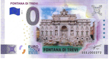 0 Euro biljet Italië 2026 - Fontana di Trevi KLEUR