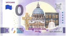 0 Euro biljet Vaticaan 2025 - Vaticano Anno Giubilare 2025 KLEUR