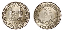 25 Cent wapen kopernikkel Suriname FDC