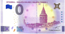 0 Euro Banknote, Turkey 2026 - Istanbul - Galata Kulesi (Galata Tower) GOLD LABEL