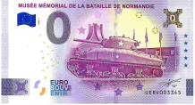 0 Euro biljet Frankrijk 2026 - Musée Mémorial de la Batalle de Normandie GOLD LABEL