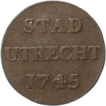 Utrecht-stad Duit 1745