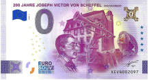 0 Euro biljet Duitsland 2026 - 200 Jahre Joseph Victor von Scheffel - Bad Säckingen GOLD LABEL