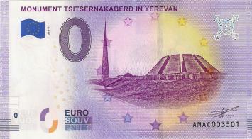 0 Euro biljet Armenia 2019 - Tsitsernakaberd Yerevan