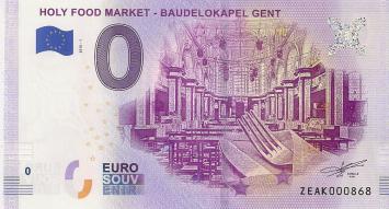 0 Euro Biljet België 2018 - Holy Food Market - Baudelokapel Gent