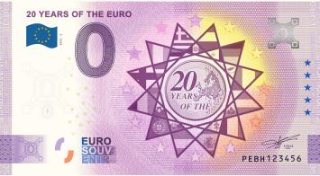 0 Euro biljet Nederland 2022 - 20 jaar Euro ANNIVERSARY