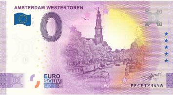 0 Euro biljet Nederland 2023 - Amsterdam Westertoren LIMITED EDITION