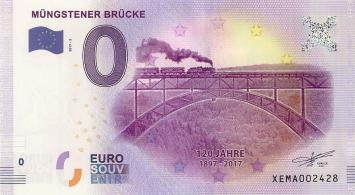0 Euro biljet Duitsland 2017 - Müngstener Brücke II