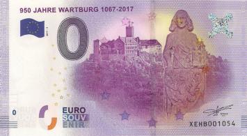 0 Euro biljet Duitsland 2017 - Wartburg 950 jahre