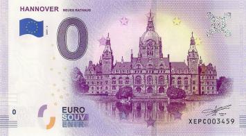 0 Euro biljet Duitsland 2019 - Hannover Neues Rathaus
