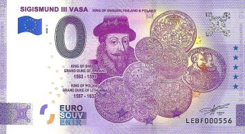 0 Euro biljet Finland 2020 - Sigismund III Vasa