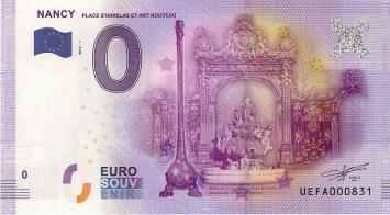 0 Euro biljet Frankrijk 2016 - Nancy Place Stanislas et Art Nouveau