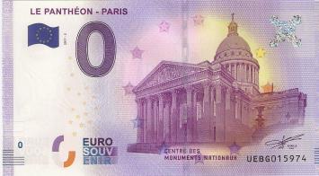 0 Euro biljet Frankrijk 2017 - Le Panthéon Paris