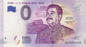 0 Euro biljet Georgië 2018 - Gori - J.V. Stalin 1878-2018