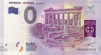 0 Euro biljet Griekenland 2017 - Acropolis Athens