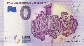 0 Euro biljet Italië 2019 - Balcone di Romeo e Giulietta