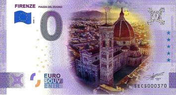 0 Euro biljet Italië 2020 - Firenze Piazza del Duomo KLEUR
