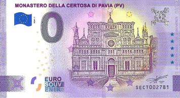 0 Euro biljet Italië 2020 - Monastero della Certosa di Pavia