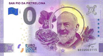 0 Euro biljet Italië 2020 - San Pio da Pietrelcina