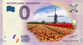 0 Euro biljet Nederland 2019 - Keukenhof Tulip Fields KLEUR