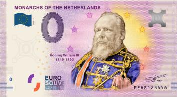 0 Euro biljet Nederland 2020 - Koning Willem III KLEUR