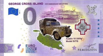 0 Euro biljet Malta 2020 - George Cross Island KLEUR