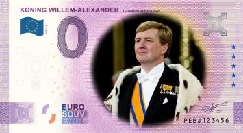 0 Euro biljet Nederland 2023 - 10 jaar Koningschap KLEUR