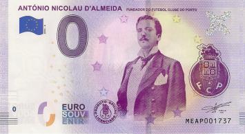 0 Euro biljet Portugal 2019 - António Nicolau d'Almeida