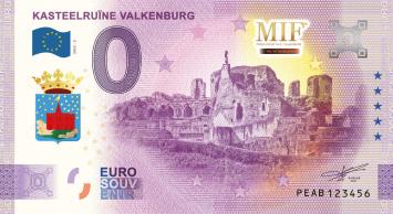 0 Euro biljet Nederland 2022 - Kasteelruïne Valkenburg KLEUR