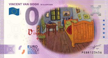 0 Euro biljet Nederland 2022- Vincent van Gogh IV De Slaapkamer KLEUR