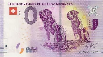 0 Euro biljet Zwitserland 2018 - Fondation Barry du Grant-St.Bernard