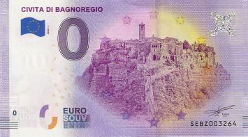 0 Euro biljet Italië 2020 - Civita di Bagnoregio