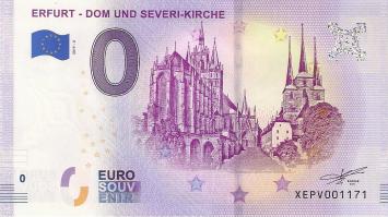 0 Euro biljet Duitsland 2019 - Erfurt Dom und Severi-Kirche