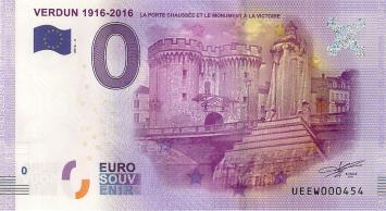 0 Euro Biljet Frankrijk 2016 - Verdun 1916-2016