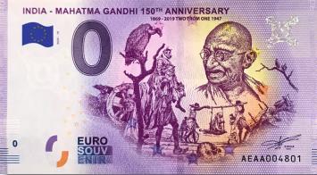 0 Euro biljet India 2020 - Mahatma Gandhi 10 - Two from One