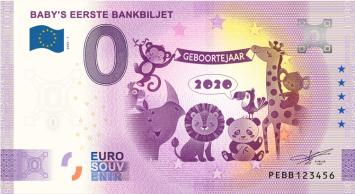 0 Euro biljet Nederland 2020 - Baby's eerste bankbiljet in cadeauverpakking meisje