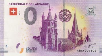 0 Euro Biljet Zwitserland 2018 - Cathédrale de Lausanne