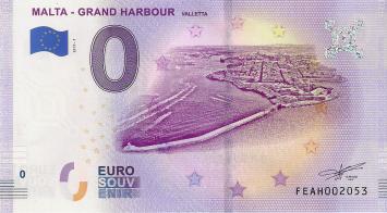 0 Euro biljet Malta 2019 - Grand Harbour Valletta