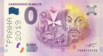 0 Euro biljet Malta 2019 - Caravaggio in Malta PRAHA 2019 edition